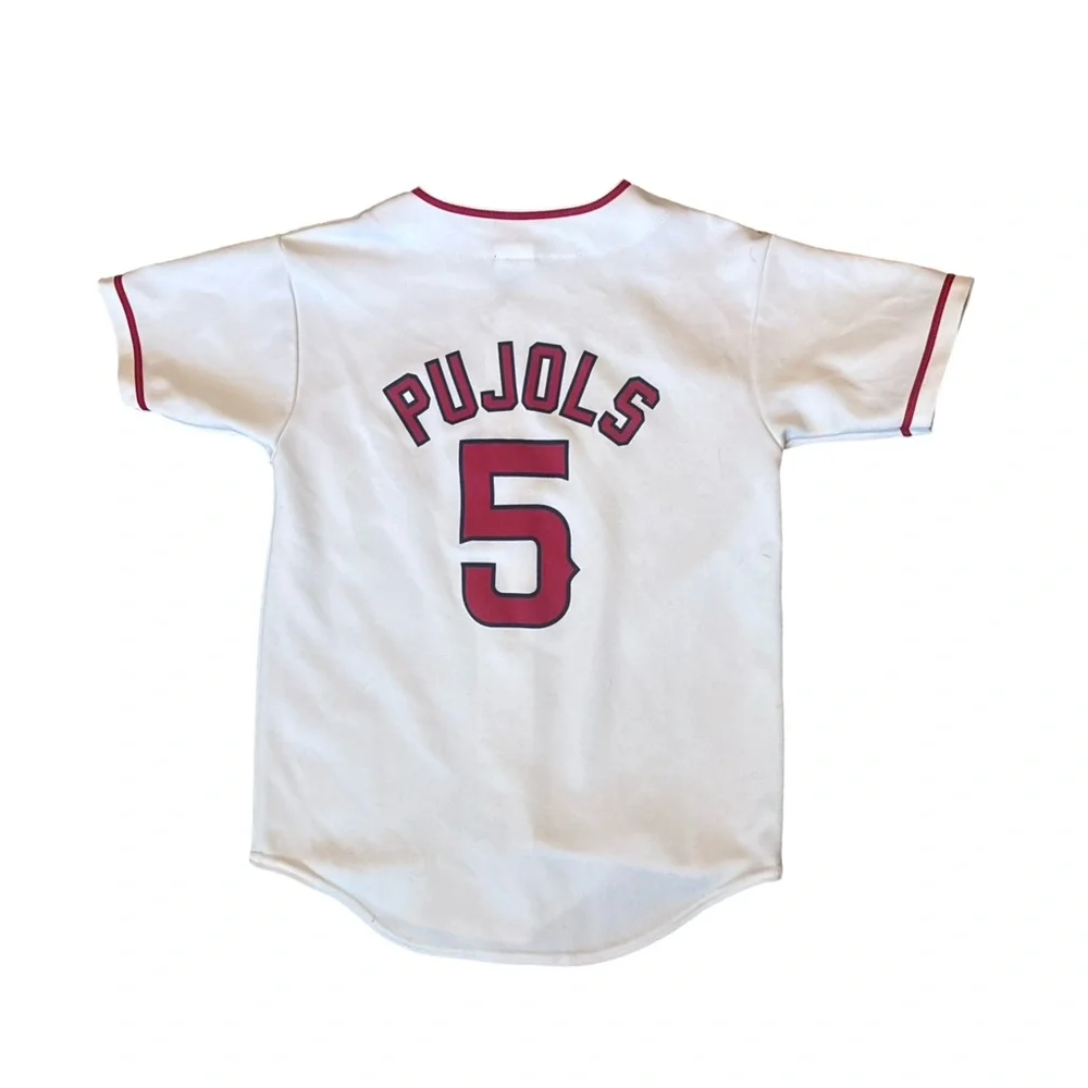 Majestic Los Angeles Angels MLB Baseball Jersey White Red Button Front ⚾️ Medium - Picture 3 of 12